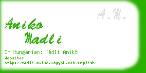 aniko madli business card