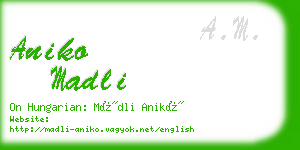 aniko madli business card